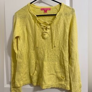 Lilly Pulitzer Yellow Lace-Up Hoodie
